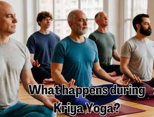 a group of adult men doing kriya yoga