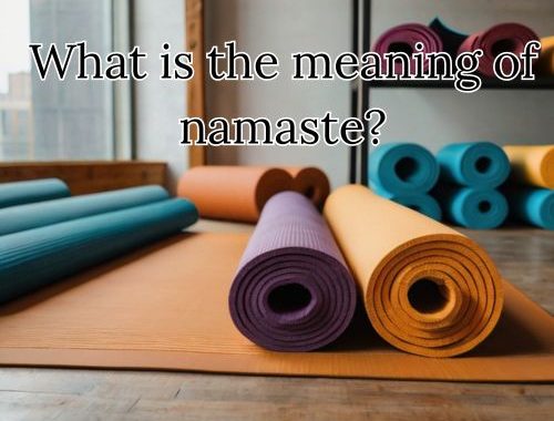 Yoga mats neatly lined up in the studio.