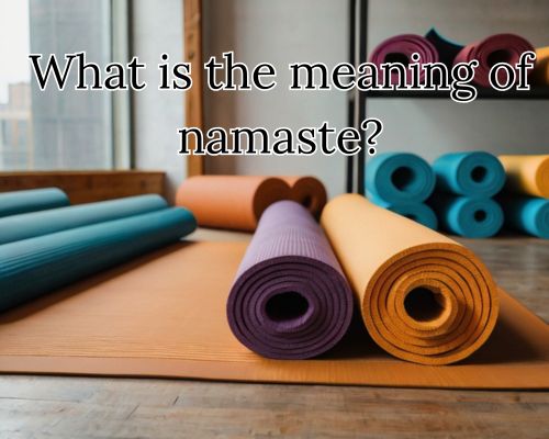 Yoga mats neatly lined up in the studio.