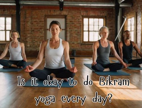 Sweat glistens on women’s face post-yoga.